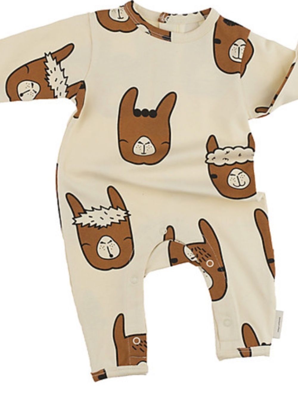Tinycottons Llama Faces Romper 12–18M | Made in Portugal